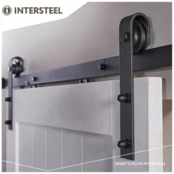 Intersteel schuifdeursysteem basic 200 cm mat zwart 100 kg