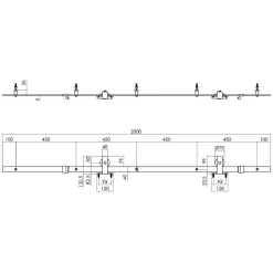 Intersteel schuifdeursysteem basic top 200 cm mat zwart 100 kg