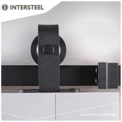 Intersteel schuifdeursysteem basic top 200 cm mat zwart 100 kg