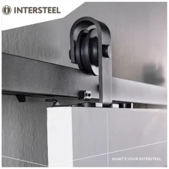 Intersteel schuifdeursysteem basic top 200 cm mat zwart 100 kg