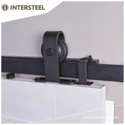 Intersteel schuifdeursysteem basic top 200 cm mat zwart 100 kg
