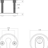 Intersteel SKG3 PC-veiligheid-Rozet diam. 60mm Met UTB Aluminium/Zwart