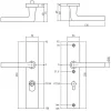 Intersteel SKG3 Veiligheidsbeslag Rechthoekig Kruk/Kruk Geveerd PC55mm Met UTB Aluminium Zwart