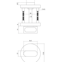 Intersteel WC-sluiting 8mm Met Metalen Onderrozet 7mm Nokken RVS