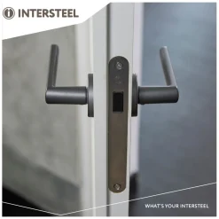 Intersteel Woningbouw Magneet Loopslot Voorplaat Afgerond RVS 20x174 Doornmaat 50mm Incl. Sluitplaat/kom