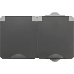 ION INDUSTRIES Spatwaterdicht Opbouw Contactdoos 2V RA IP54 Grijs