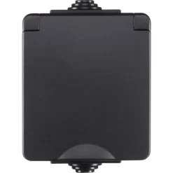 ION INDUSTRIES Spatwaterdicht Opbouw Contactdoos 1V RA IP54 Zwart