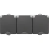 ION INDUSTRIES Spatwaterdicht Opbouw Contactdoos 3V RA IP54 Grijs