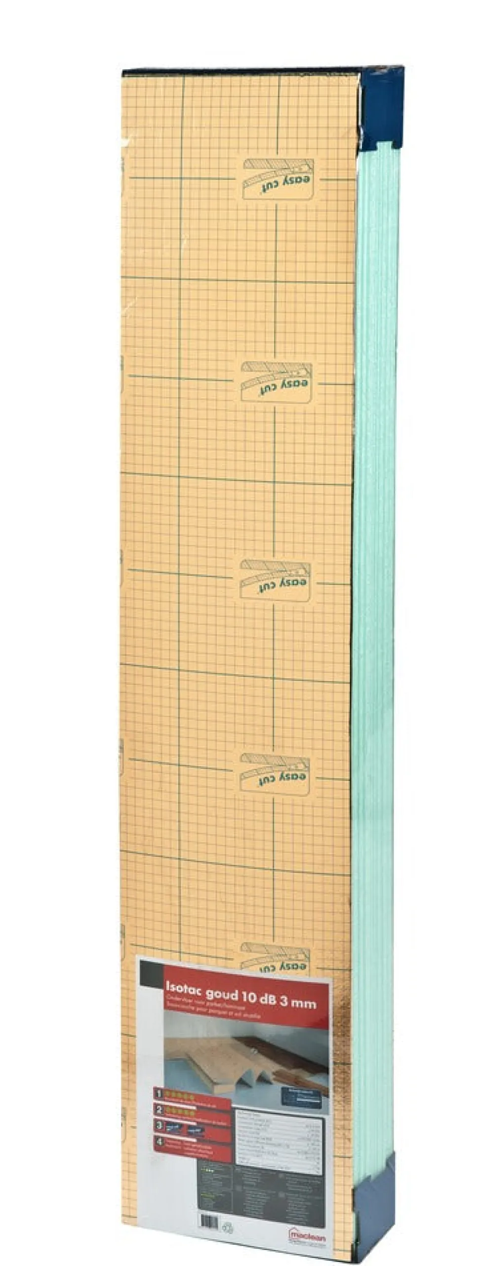 Isotac ondervloer 3 mm gold 10DB HD schuim 1,2x8,5 meter goud 10,2 m2