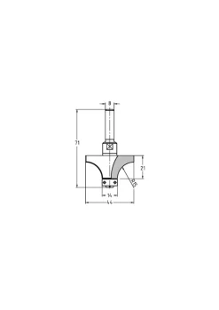 JSO-TR Afrondfrees HW 15 mm, schacht 8 mm