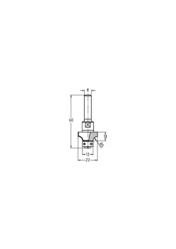 JSO-TR Afrondfrees HW Radius 5,0 mm, schacht 8 mm