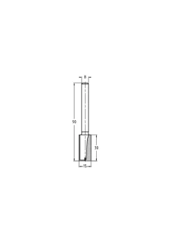 JSO-TR Groeffrees HW 15 mm, schacht 8 mm