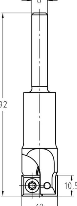 JSO-TR Keermesgroeffrees HW 18 mm, schacht 8 mm