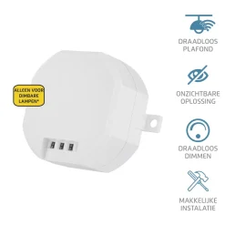KlikAanKlikUit Inbouwdimmer ACM100 200W Wit Met Ontvanger