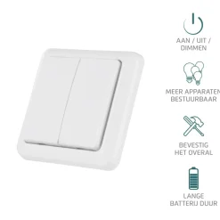 KlikAanklikuit Schakelaar Opbouw AWST-8802 Dubbel Draadloos
