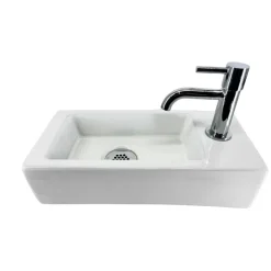 L'Aqua Fonteinset Antwerpen Keramiek Wit en Chroom 36x18x9cm