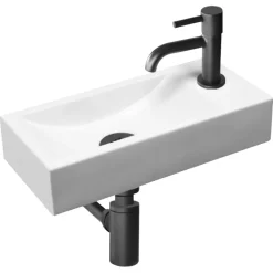 L'Aqua Fonteinset Brussel Wit en Mat Zwart 36x18x9cm