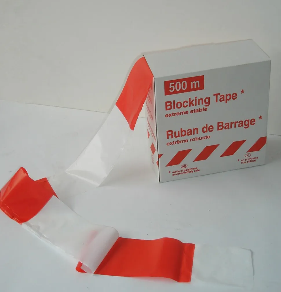 Loadlok Afzetband Polyethyleen Super Sterk Scheruvrij Rood/Wit 40 mµ 80mm x 500m