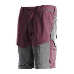 Mascot Korte Werkbroek Customized Ultimate Stretch Bordeaux/Steengrijs