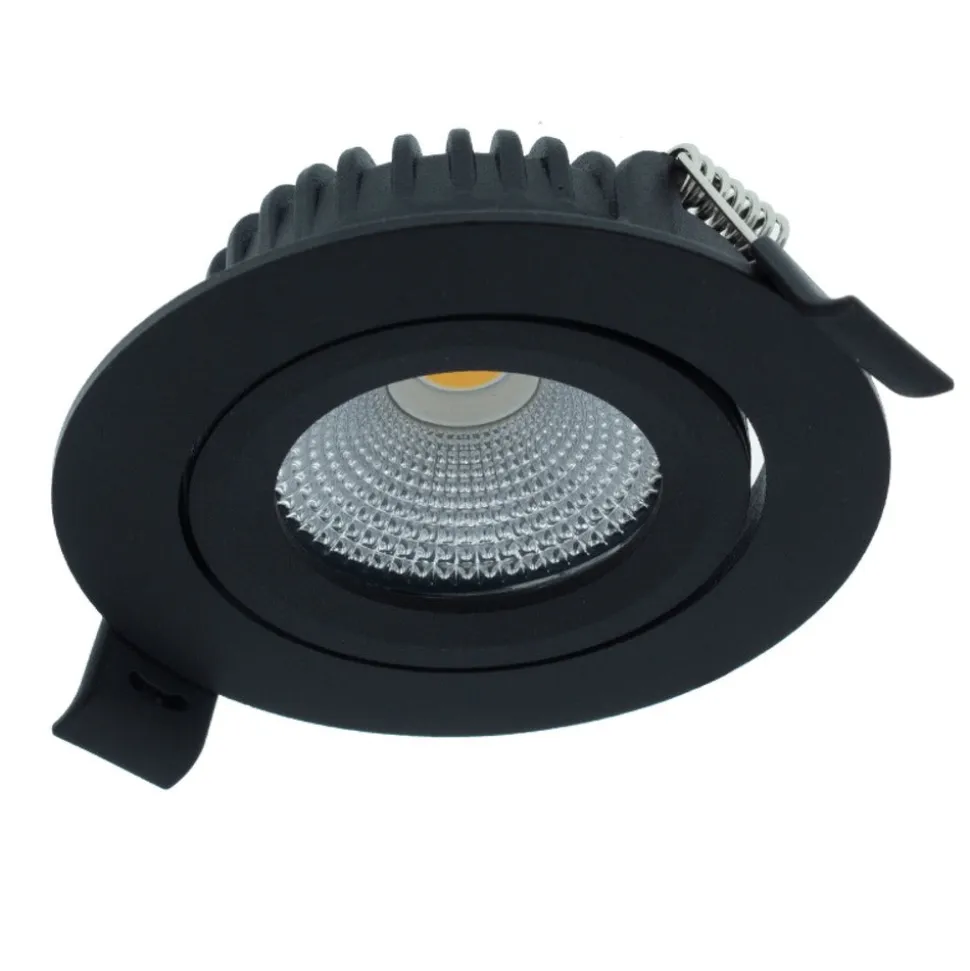 MBL Lighting Inbouwspot Luna 2700 Zwart Rond 5W Kantelbaar IP44