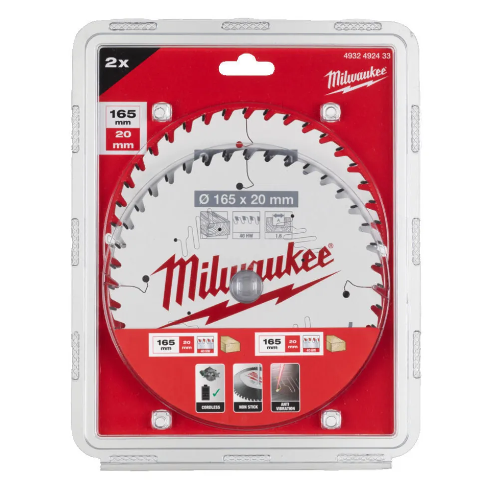 Milwaukee Cirkelzaagbladenset 165x20mm