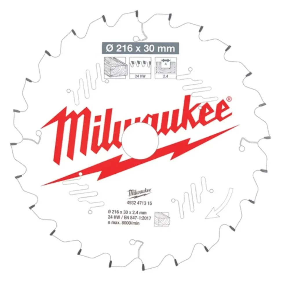 Milwaukee Cirkelzaagblad MS W 24ATB 216x30x2,4mm