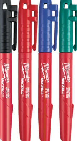 Milwaukee Marker Inkzall Zwart/Rood/Blauw/Groen 4st