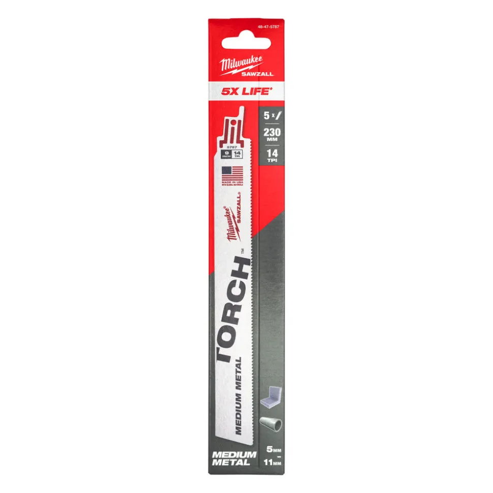 Milwaukee Reciprozaagblad Sawzall metaal Heavy Duty TORCH 230mm 14-Tpi 5st