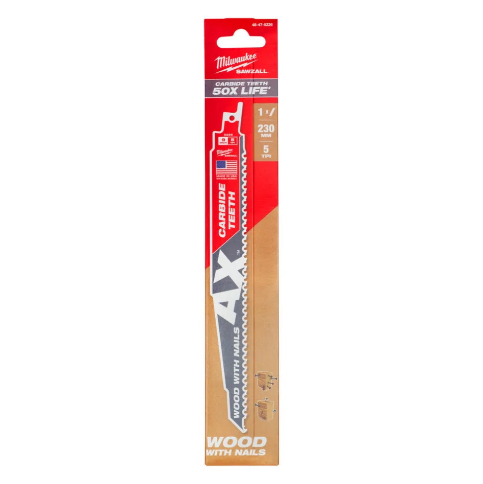 Milwaukee Reciprozaagblad Sawzall hout The AX Carbide 230mm 5-Tpi