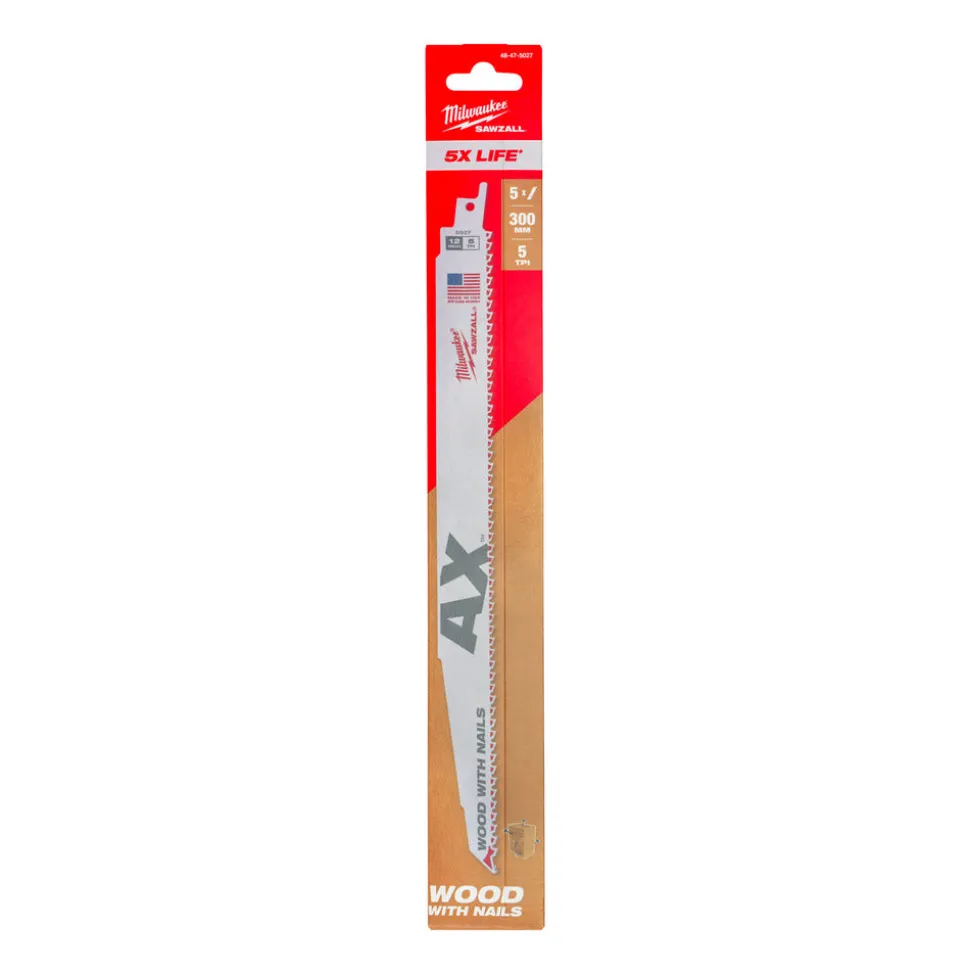 Milwaukee Reciprozaagblad Sawzall Hout AX 5-Tpi 5st