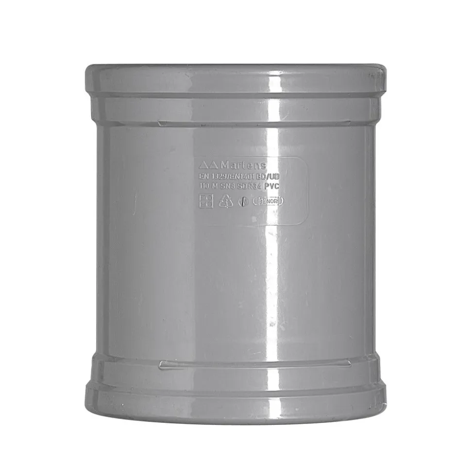 Overschuifmof PVC 2x manchetmof wanddikte 3,2 mm Ø 125 mm KOMO-keur