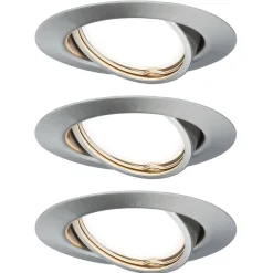 Paulmann Inbouwspot Base Coin Geborsteld RVS Rond 5W 3-Stap Dimbaar Kantelbaar 3st