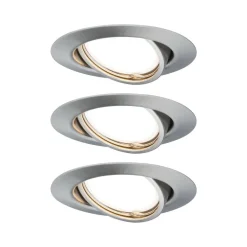 Paulmann Inbouwspot EBL Base Geborsteld RVS Rond 5W Kantelbaar 3st