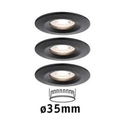 Paulmann Inbouwspot Nova Mini Mat Zwart Rond 4W IP44 3st