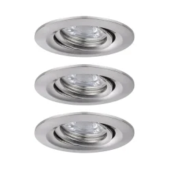 Paulmann Inbouwspot Nova Mini Geborsteld Aluminium Rond 4W Kantelbaar 3st