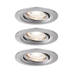 Paulmann Inbouwspot Nova Mini Geborsteld Aluminium Rond 4W Kantelbaar 3st