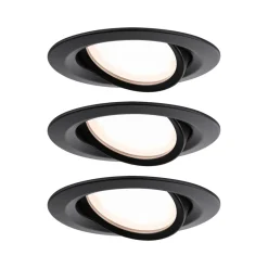 Paulmann Inbouwspot Nova Plus Mat Zwart Rond 6W Dim Kantelbaar IP65 3st