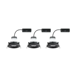 Paulmann Inbouwspot Nova Plus Mat Zwart Rond 6W Dim Kantelbaar IP65 3st