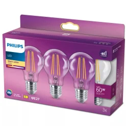 Philips Led Lamp Classic 60W A60 E27 WW CL ND 3PFSRT6