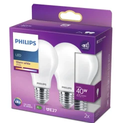 Philips LED Lamp Peer 40W E27 Warmwit Mat 2st