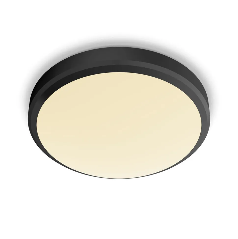 Philips Plafondlamp Doris CL257 Zwart Rond 6W IP44 Ø22cm