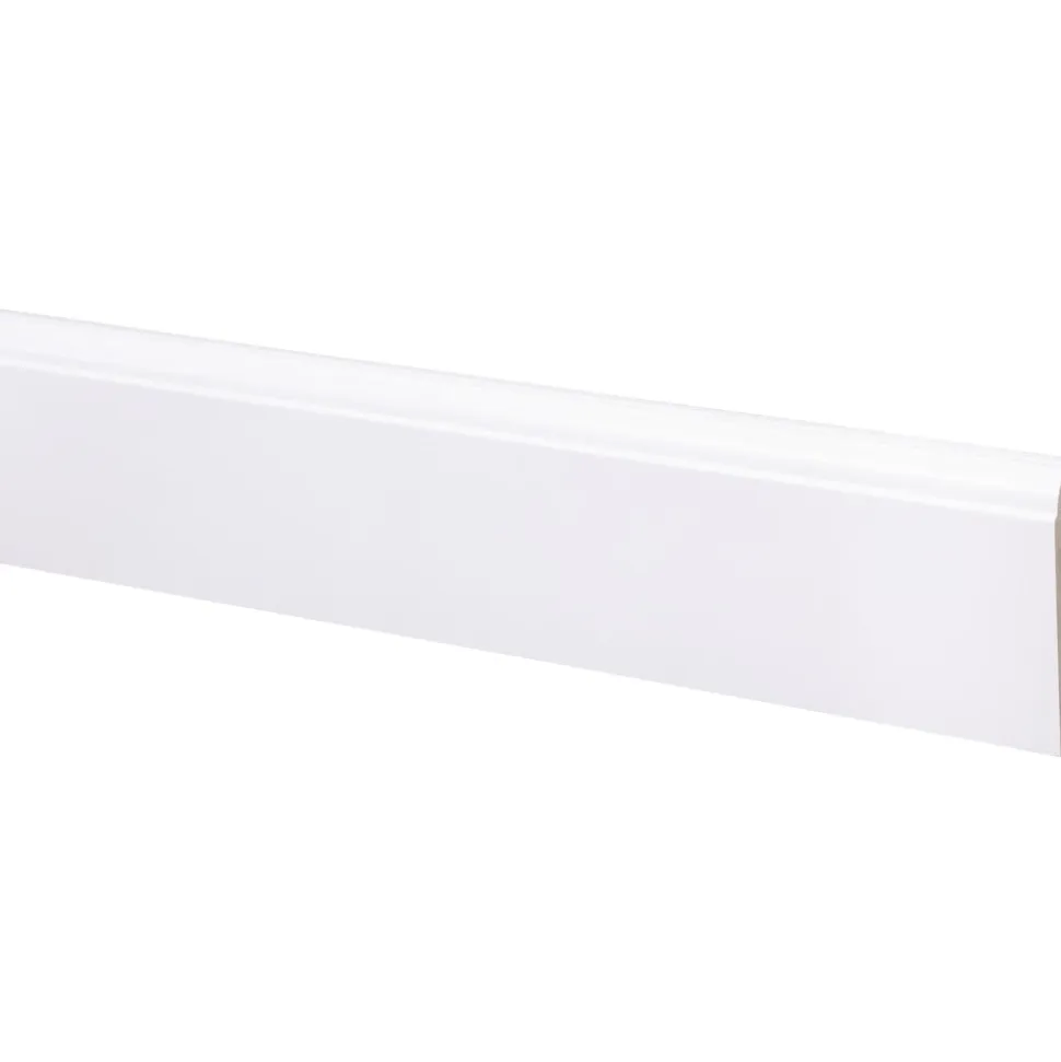 Plint MDF Wit Gelakt Kwartrond RAL 9003 12x79x2440mm FSC Mix 70%