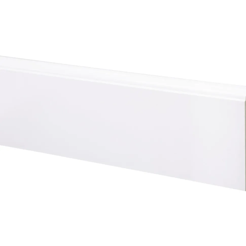 Plint MDF Wit Gelakt Kwartrond RAL 9003 12x119x2440mm FSC Mix 70%