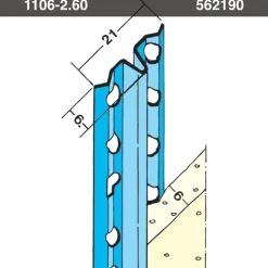 Protektor Afreiprofiel 1106 verzinkt staal stucdikte 6 mm 260 cm