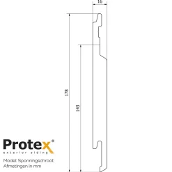 Protex Sense Antraciet RAL7016 16x143x4000mm