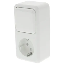 Q-Link Combinatiecontactdoos Wisselschakelaar Opbouw Polarwit Randaarde