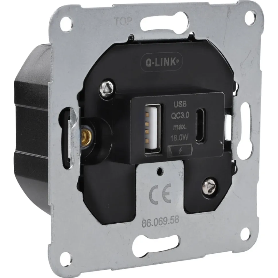 Q-Link Contactdoos Inbouw USB A/C