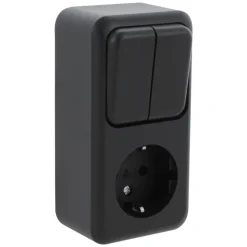 Q-Link Contactdoos Opbouw Combinatie Serie Zwart