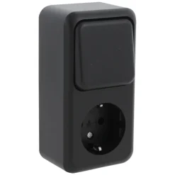Q-Link Contactdoos Opbouw Combinatie Wissel Zwart