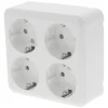 Q-Link Contactdoos Opbouw 4-Voudig Polarwit Randaarde